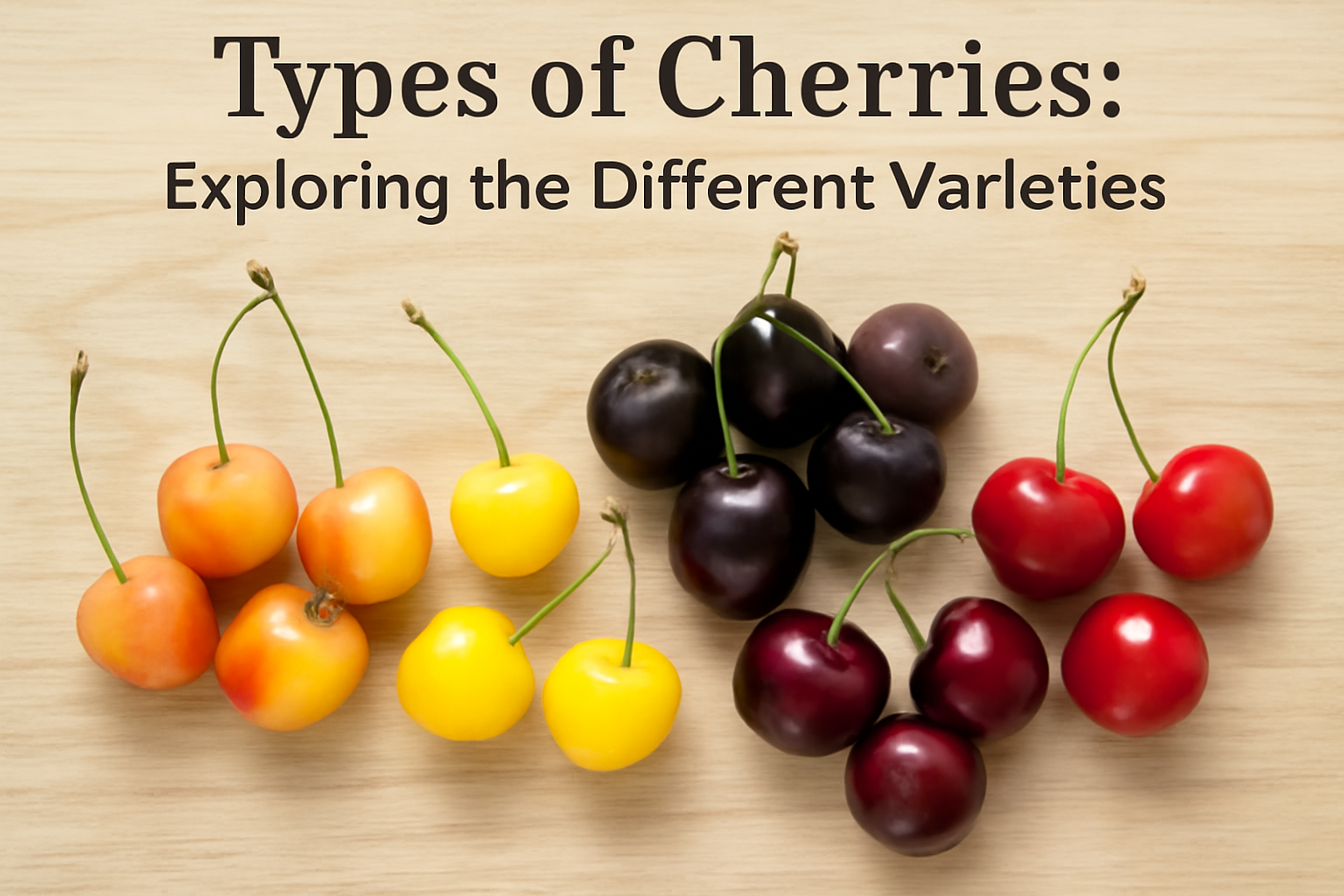 Learn about the different types of cherries, from sweet to sour varieties. Discover the best types for eating, baking, and making preserves.