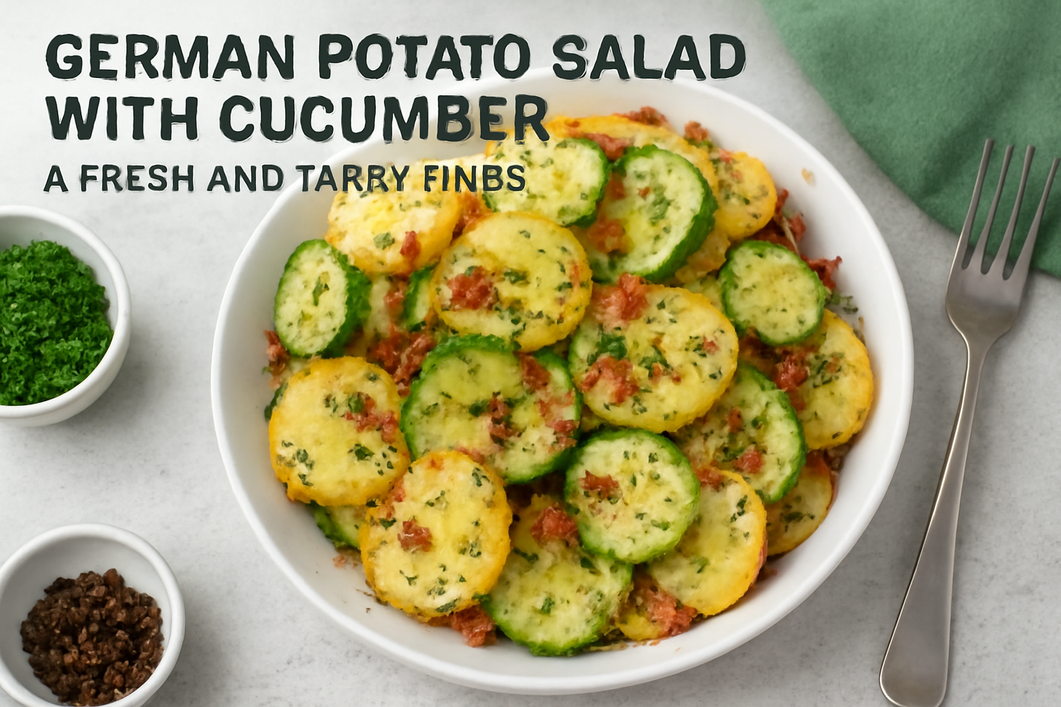 Learn how to make a delicious German potato salad with cucumber—a refreshing, tangy side dish with crispy bacon and creamy potatoes perfect for any occasion.