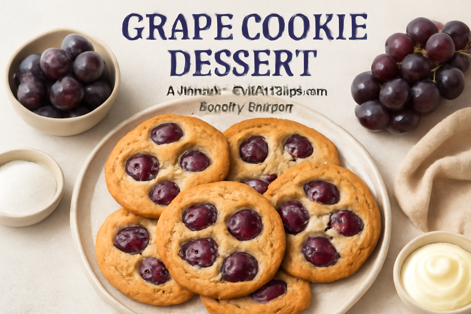 Try this grape cookie dessert for a fun and unique treat! A delightful blend of juicy grapes and soft cookies, perfect for satisfying your sweet cravings.