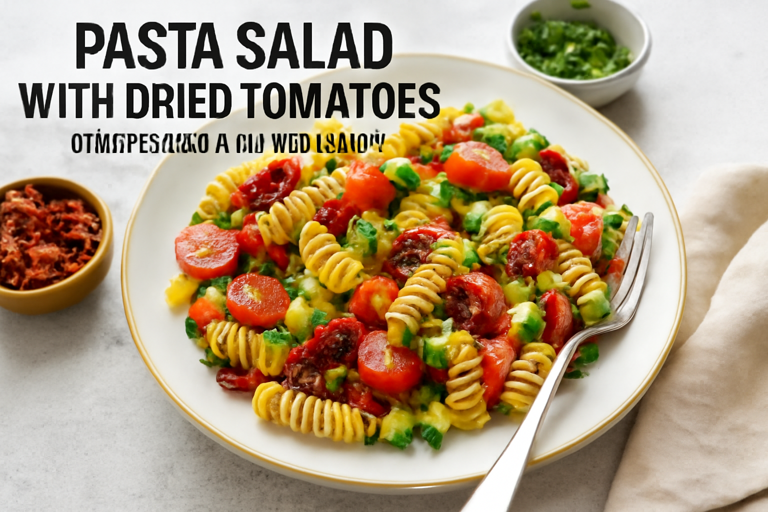 Learn how to make a vibrant pasta salad with dried tomatoes, packed with flavor and perfect for picnics, barbecues, or as a side dish for any occasion.