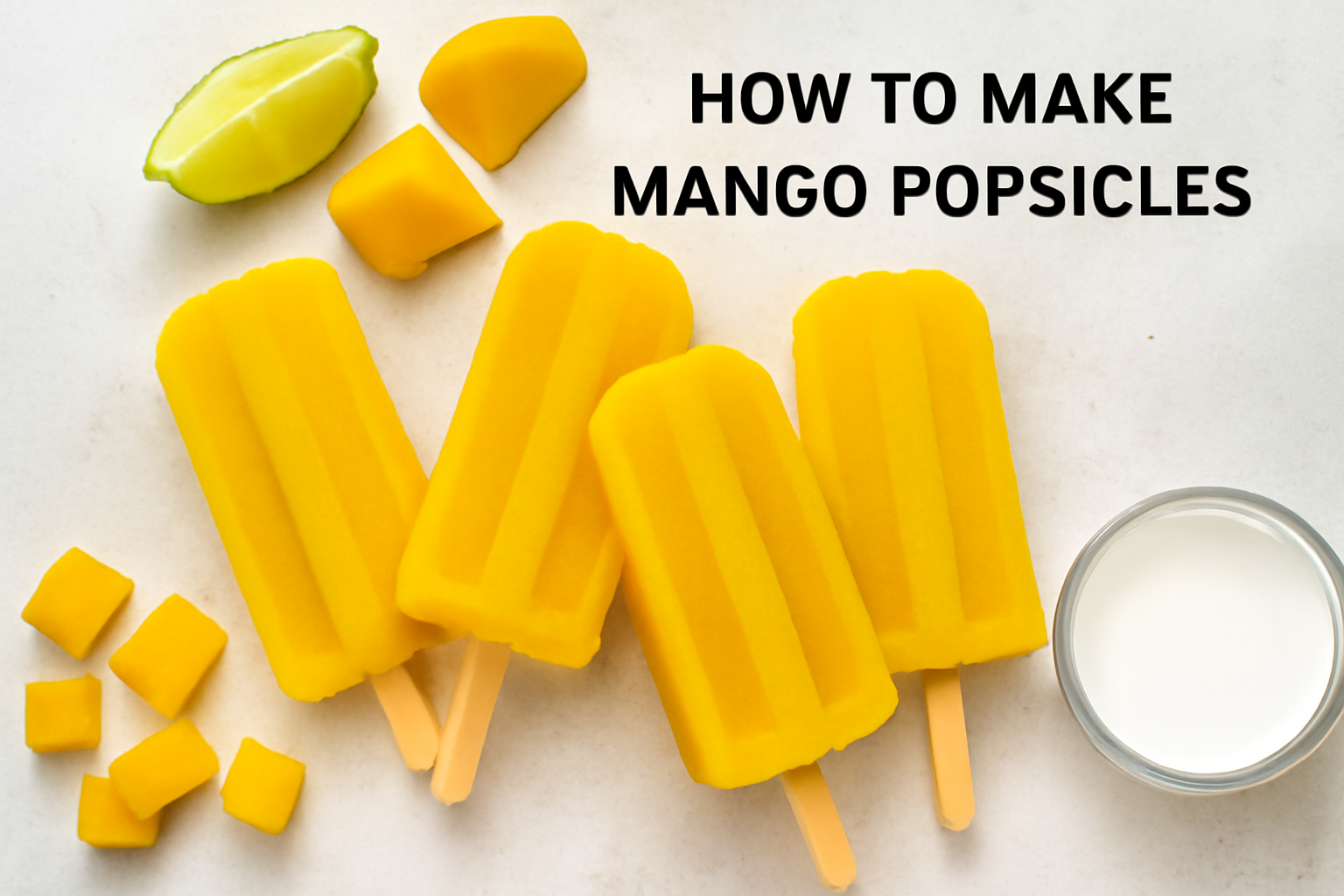 Learn how to make mango popsicles with simple ingredients like fresh mangoes, coconut milk, and a touch of sweetness. A perfect summer treat!