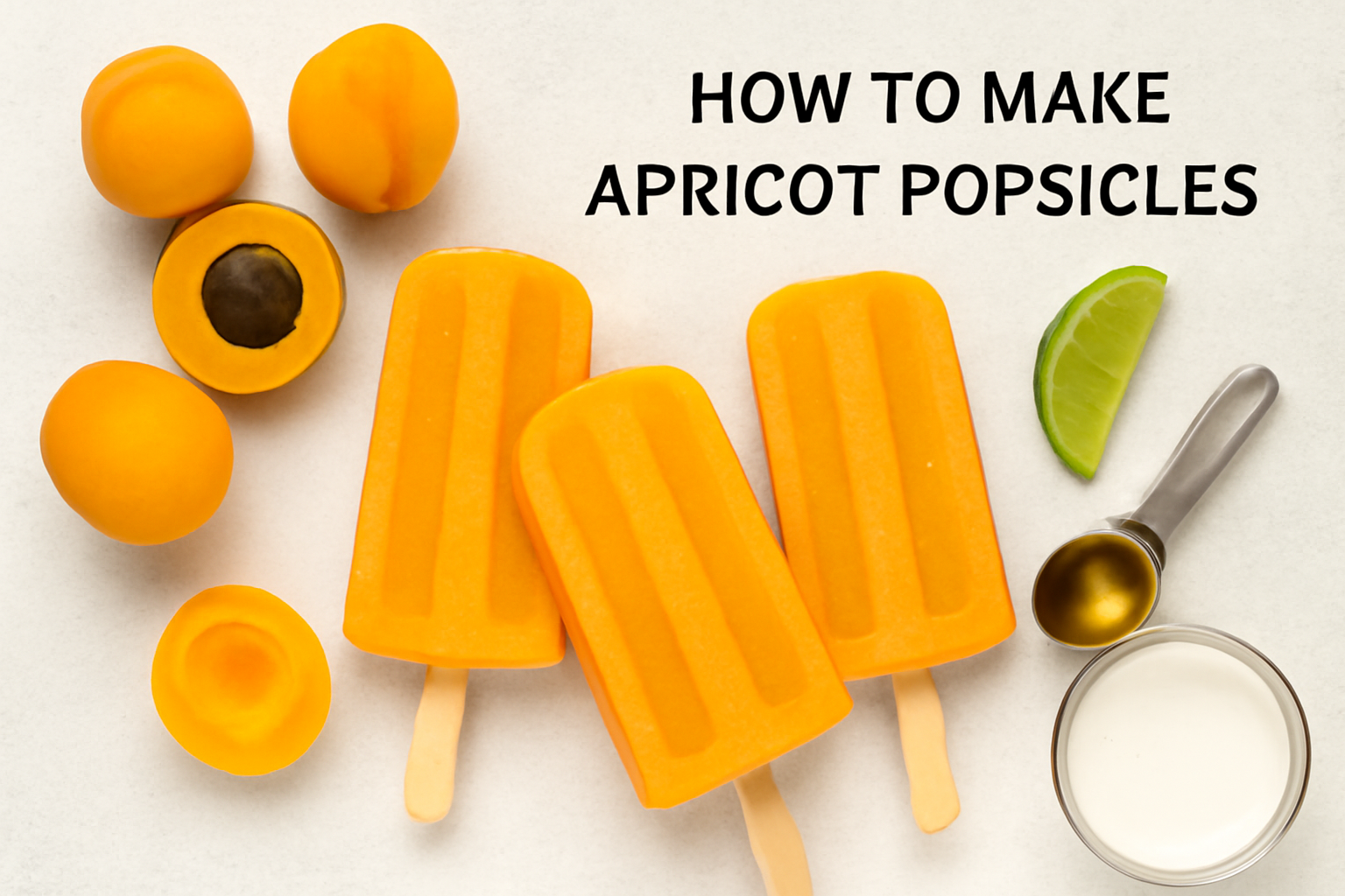 Learn how to make apricot popsicles with fresh apricots, a hint of honey, and lime juice for a naturally sweet and tangy frozen dessert. Perfect for summer!
