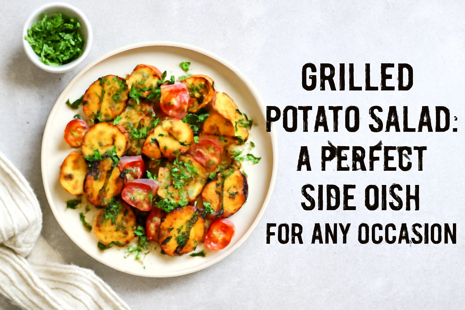 Learn how to make grilled potato salad with a smoky flavor, fresh herbs, and a tangy dressing. A perfect side dish for BBQs, picnics, and gatherings!