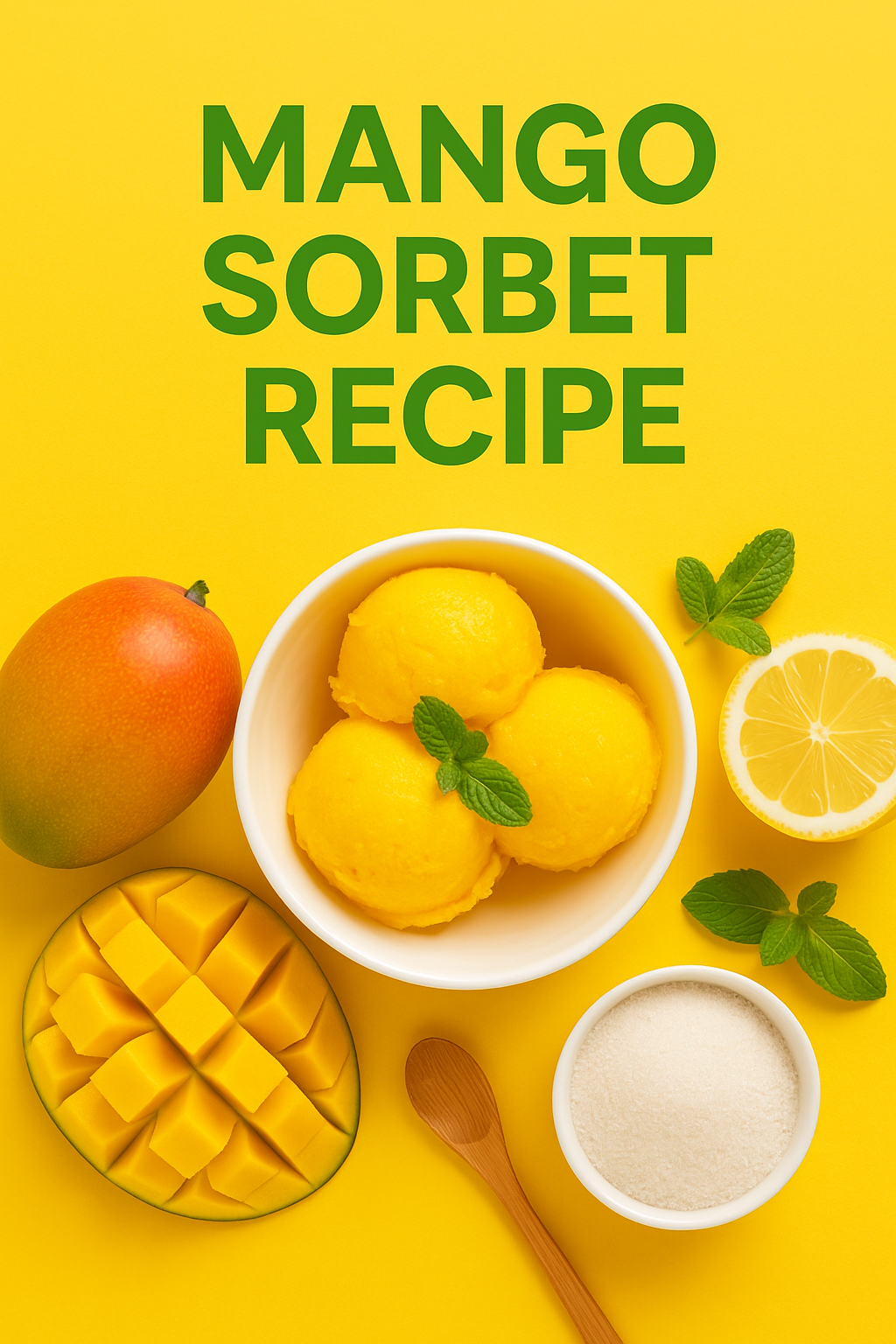 Learn how to make mango sorbet at home with just 3 ingredients! This easy mango sorbet recipe is dairy-free, vegan, and perfect for summer.