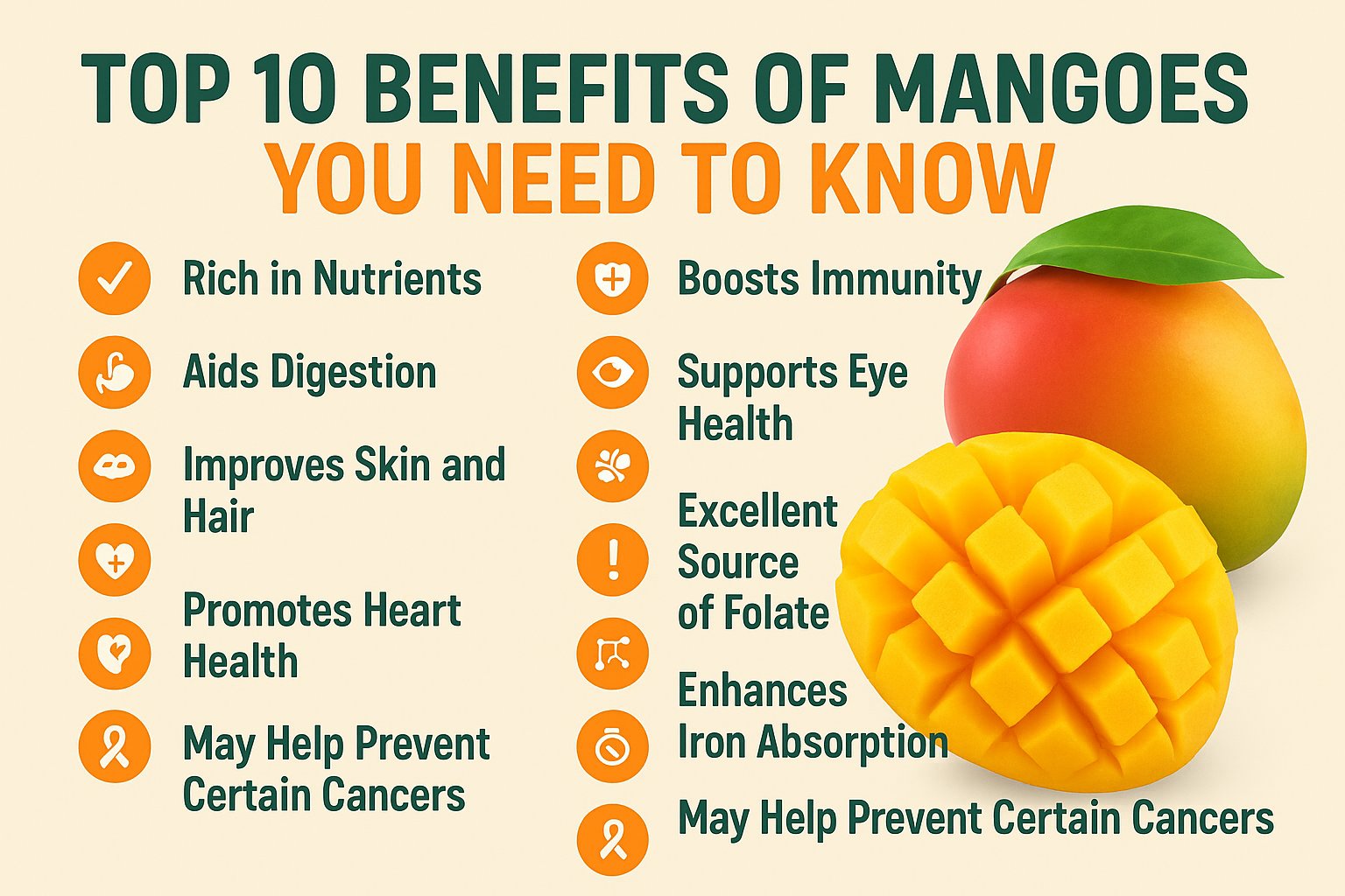 Discover the top 10 benefits of mangoes, from boosting immunity to promoting digestive health. Learn why this tropical fruit is a nutritional powerhouse.