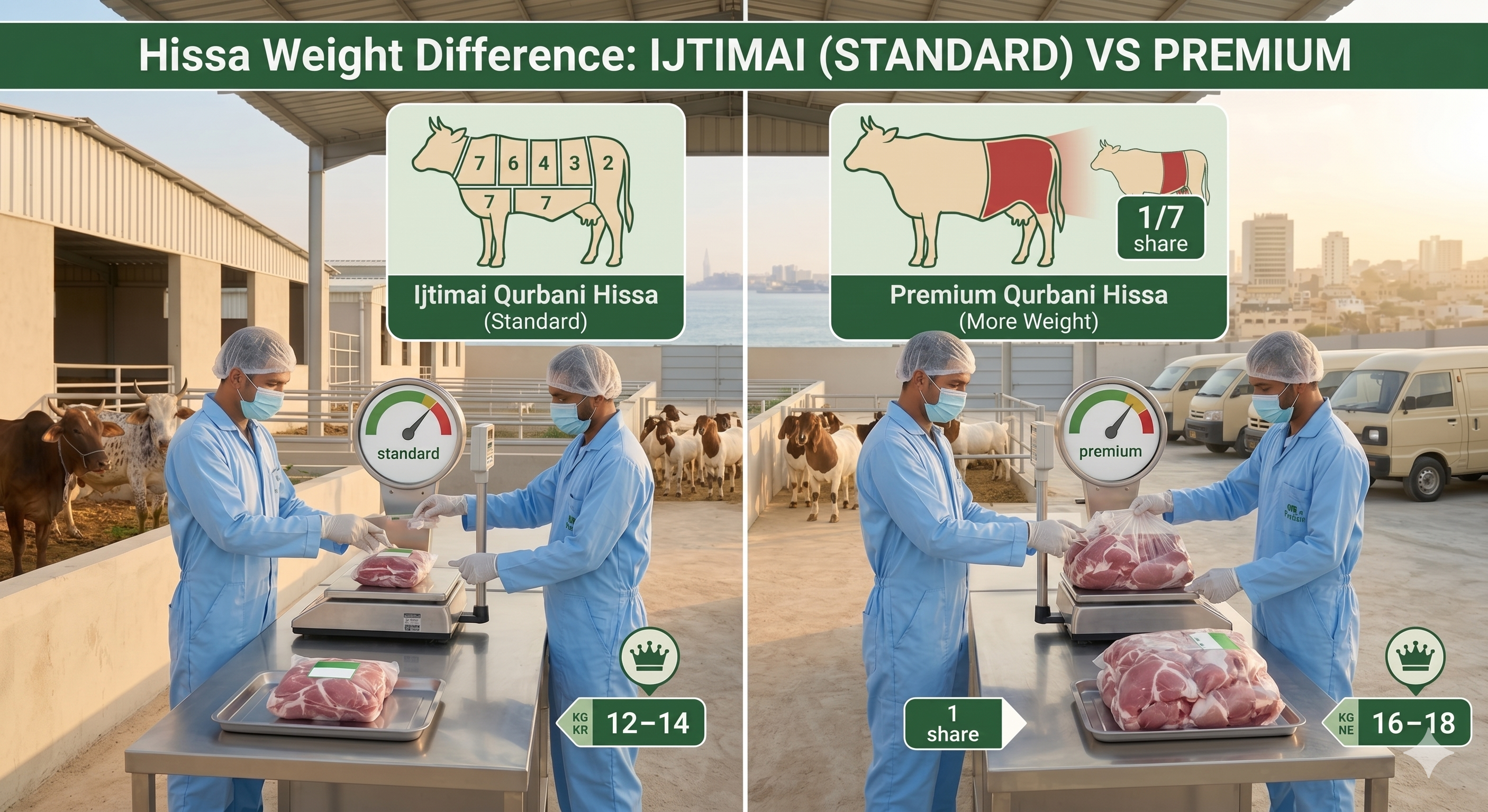 Difference Between Premium and Ijtimai Qurbani Hissa 2026 | Only Weight Difference Explained – The Warsi Farm