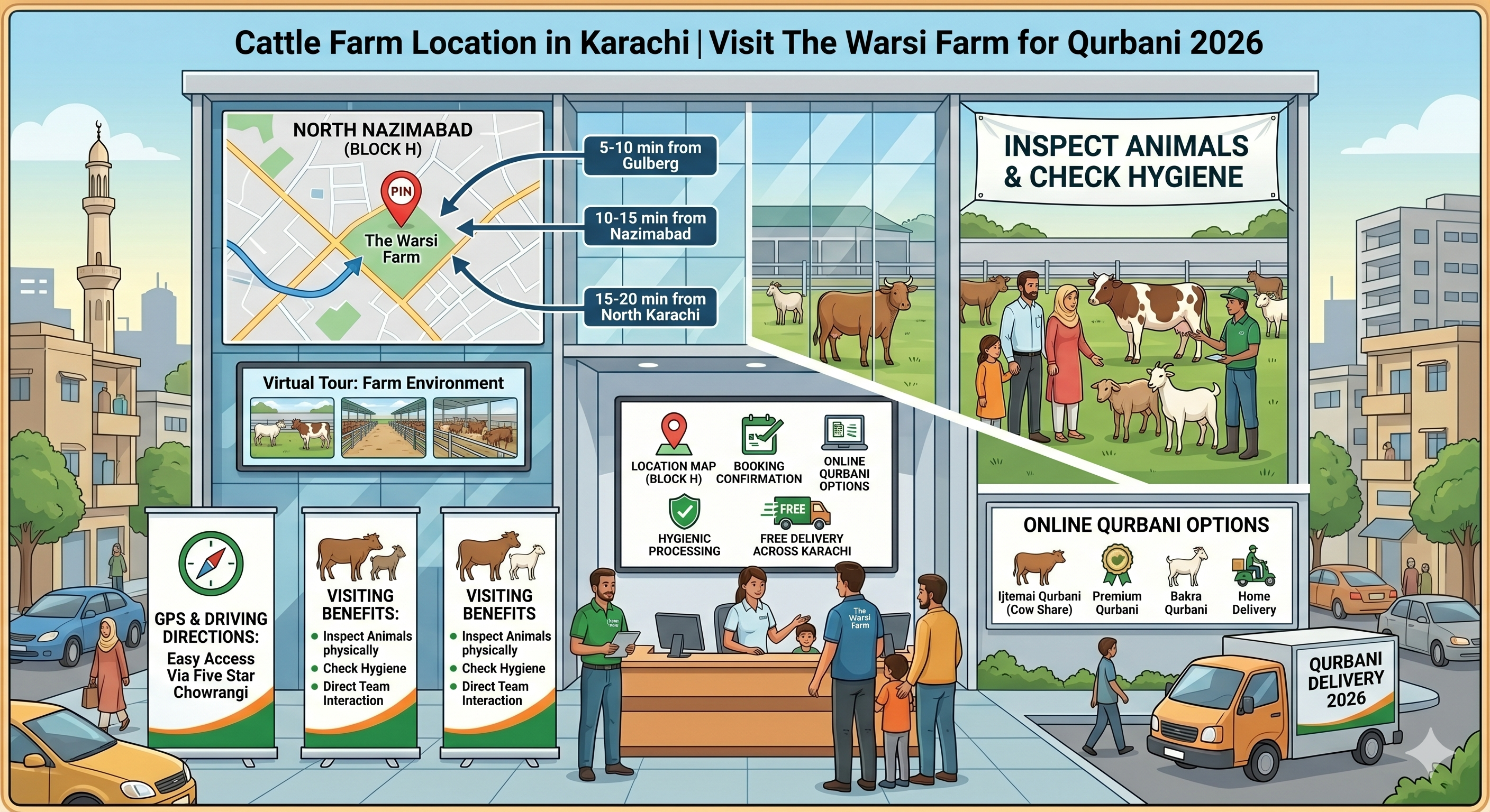 Cattle Farm Location in Karachi | Visit The Warsi Farm for Qurbani 2026