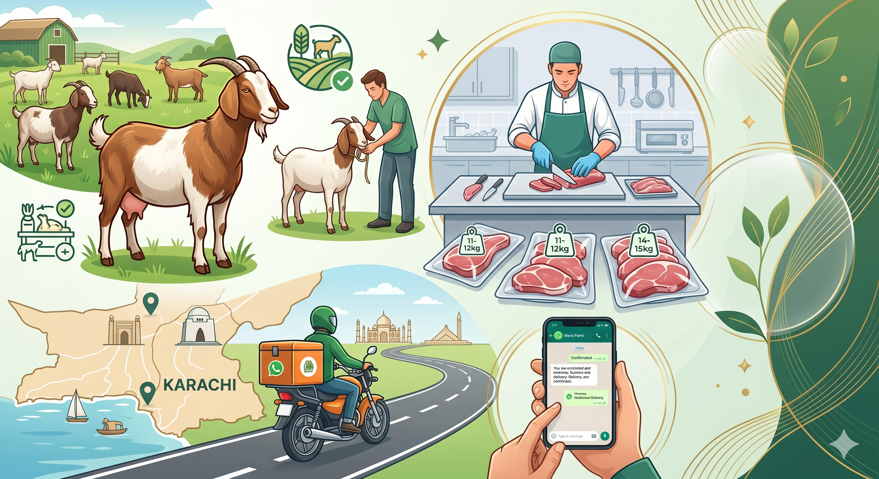 Goat Complete Service Price 2026 | Bakra Qurbani Rates – The Warsi Farm