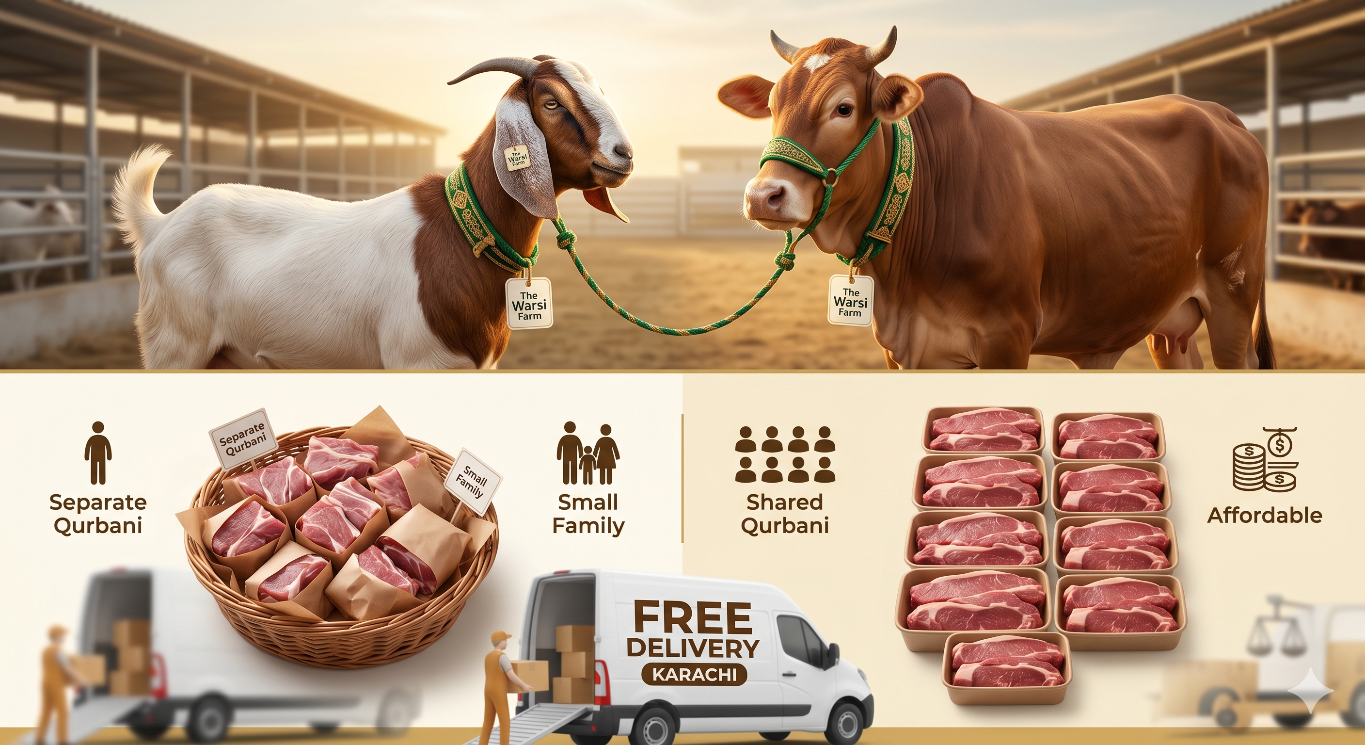 Qurbani Options in Karachi – Goat or Cow Share? | The Warsi Farm