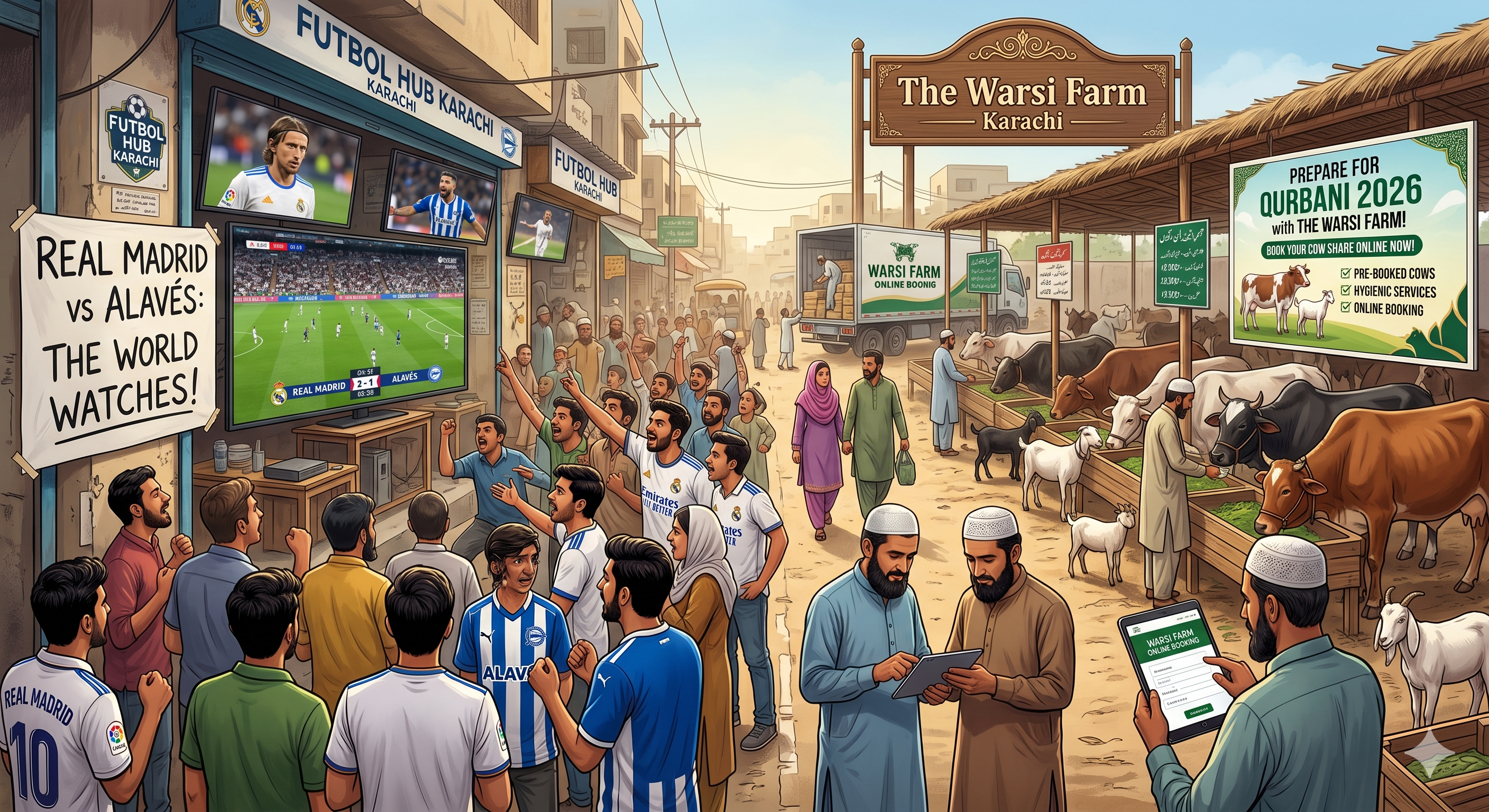Real Madrid vs Alavés & Qurbani Preparation in Karachi