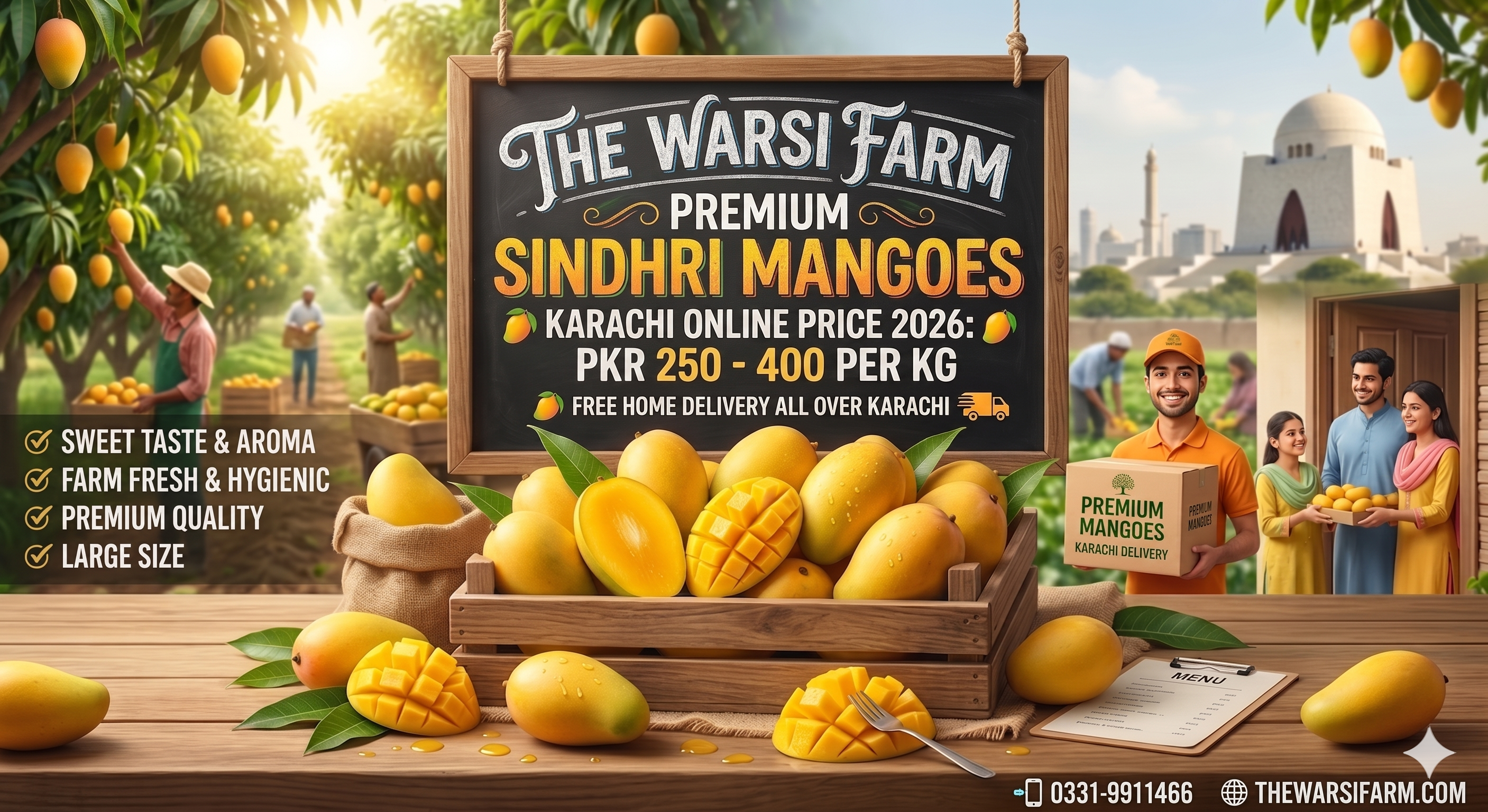 Sindhri Mangoes Online Karachi Price 2026 | Fresh Mango Delivery – The Warsi Farm