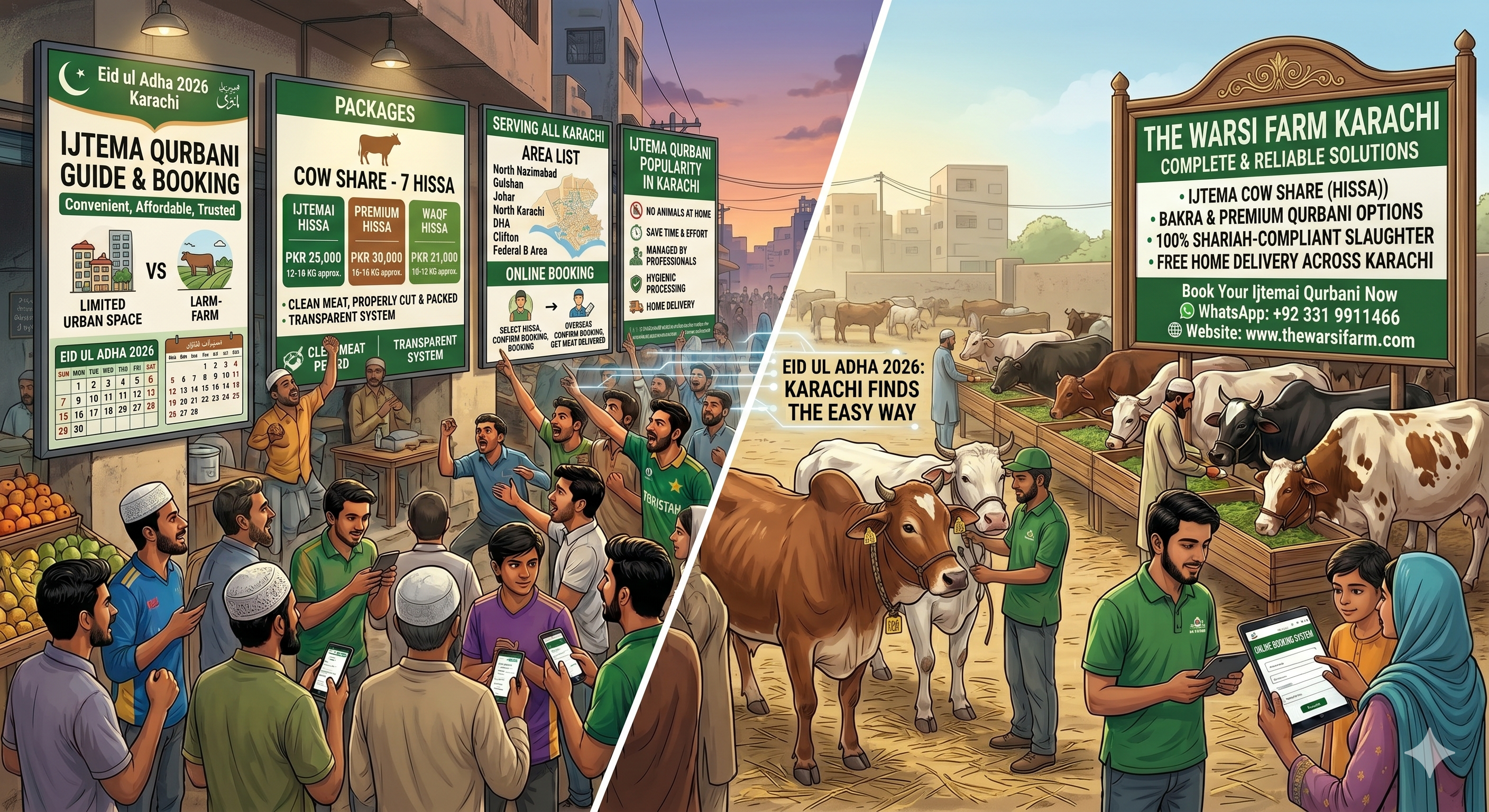 Ijtamai Qurbani 2026 Karachi | Complete Guide & Booking | The Warsi Farm