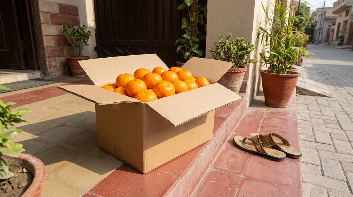 Box of farm fresh Sargodha Kinnow delivered in Lahore